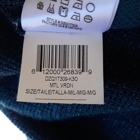 BCBGeneration Sweater Metallic Teal Oversized Slouchy High Low Size M/L - Picture 13 of 14